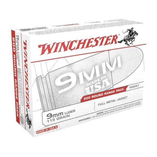 Winchester Ammo USA9W USA 9mmLuger 115gr Full Metal Jacket 200 Per Box- USA9W Winchester Ammo USA9W USA 9mmLuger 115gr Full Metal Jacket 200 Per Box- USA9W