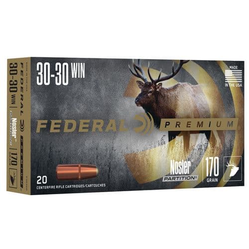 Federal Premium Ammunition 30-30 Winchester 170 Grain Nosler Partition Box of 20 Federal Premium Ammunition 30-30 Winchester 170 Grain Nosler Partition Box of 20