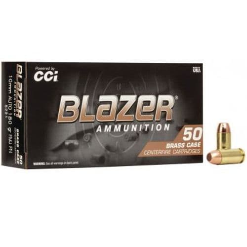 CCI Blazer Brass 10mm Auto 180 Grain FMJ Brass 1200 FPS 50 Rounds CCI Blazer Brass 10mm Auto 180 Grain FMJ Brass 1200 FPS 50 Rounds
