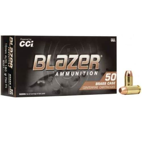 CCI Blazer Brass 10mm Auto 180 Grain FMJ Brass 1200 FPS 50 Rounds CCI Blazer Brass 10mm Auto 180 Grain FMJ Brass 1200 FPS 50 Rounds