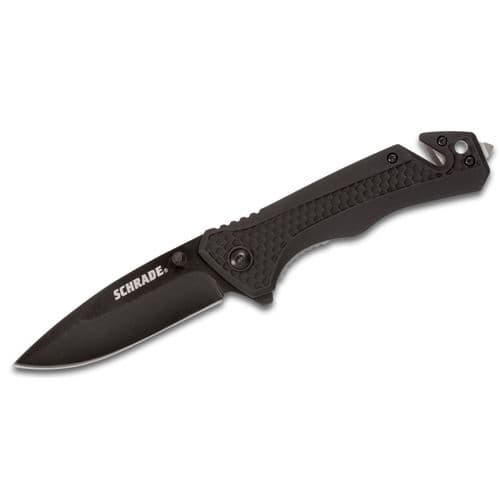 Schrade SCH704CP w/ Cutter Black, 3.25 Blade Folding Knife Clam Pack Schrade SCH704CP w/ Cutter Black, 3.25 Blade Folding Knife Clam Pack