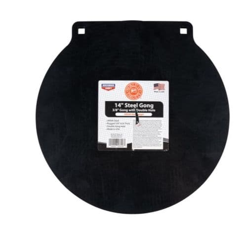 Birchwood Casey 47618 World of Targets Double Hole AR500 Centerfire Black Gong w/ Orange Target Steel Birchwood Casey 47618 World of Targets Double Hole AR500 Centerfire Black Gong w/ Orange Target Steel