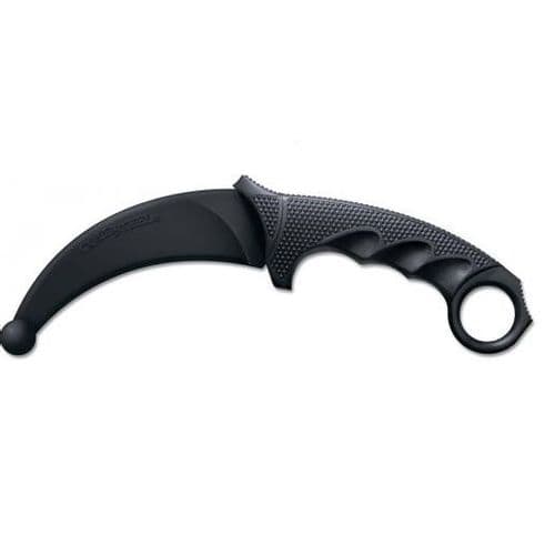 Cold Steel CS92R49 Karambit Rubber Trainer 4" Fixed Plain Black Santoprene Blade/Black Deep Checkered w/Ring Pommel Santoprene Handle Cold Steel CS92R49 Karambit Rubber Trainer 4" Fixed Plain Black Santoprene Blade/Black Deep Checkered w/Ring Pommel Santoprene Handle