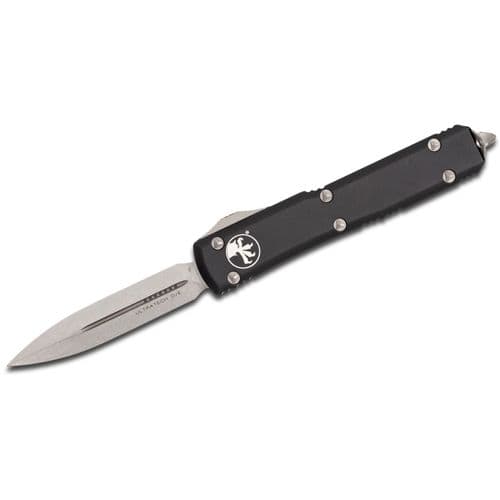 Microtech Ultratech D/E Stonewash Standard Blade Black Auto OTF Knife Microtech Ultratech D/E Stonewash Standard Blade Black Auto OTF Knife