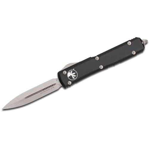Microtech Ultratech D/E Stonewash Standard Blade Black Auto OTF Knife Microtech Ultratech D/E Stonewash Standard Blade Black Auto OTF Knife