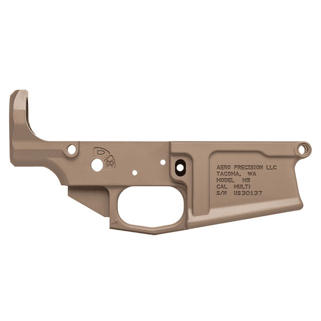 Aero Precision M5 .308 Winchester Stripped Lower Receiver - FDE Cerakote Aero Precision M5 .308 Winchester Stripped Lower Receiver - FDE Cerakote