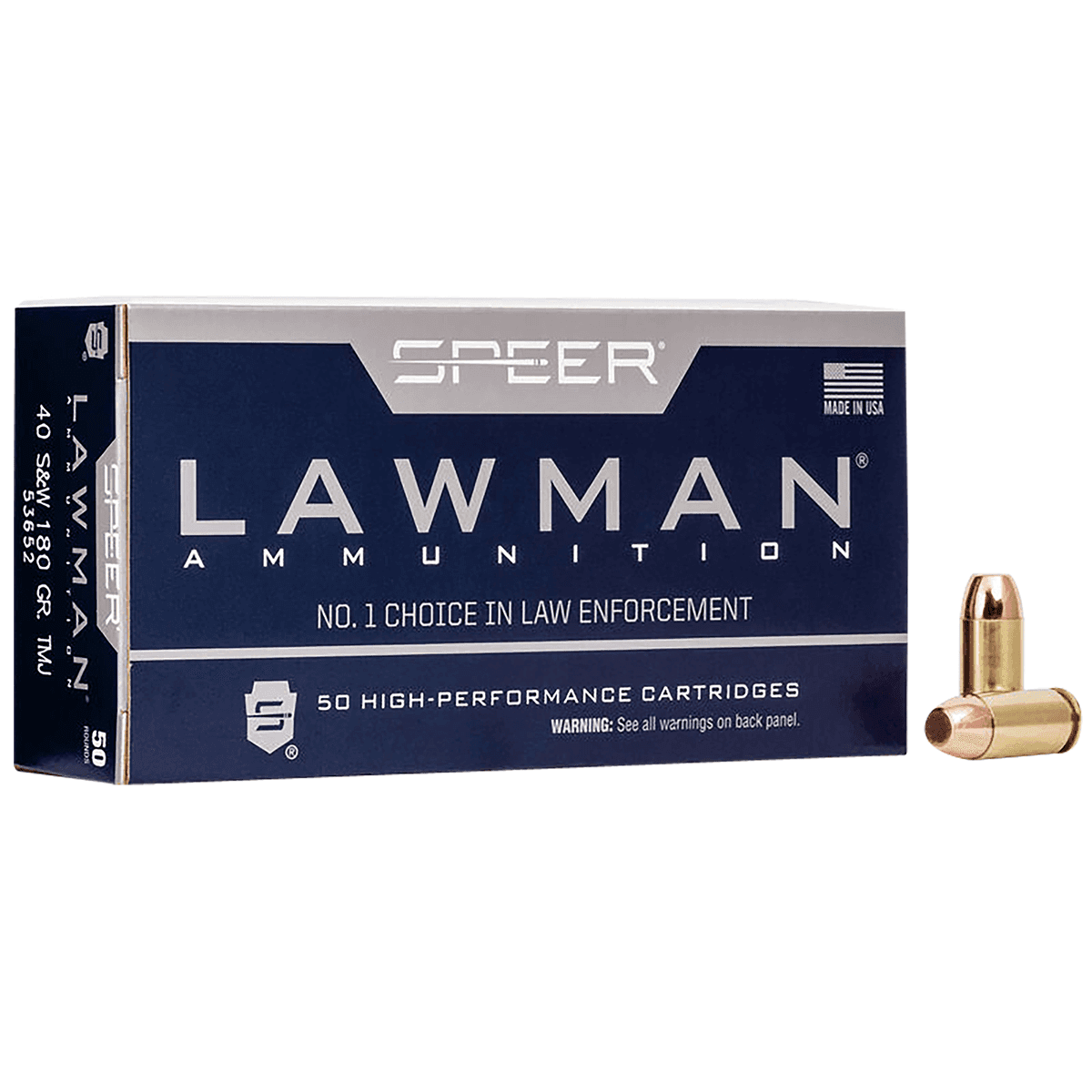 Speer 53652 Lawman 40 S&W 180 gr Total Metal Jacket 50 Per Box 20 Speer 53652 Lawman 40 S&W 180 gr Total Metal Jacket 50 Per Box 20