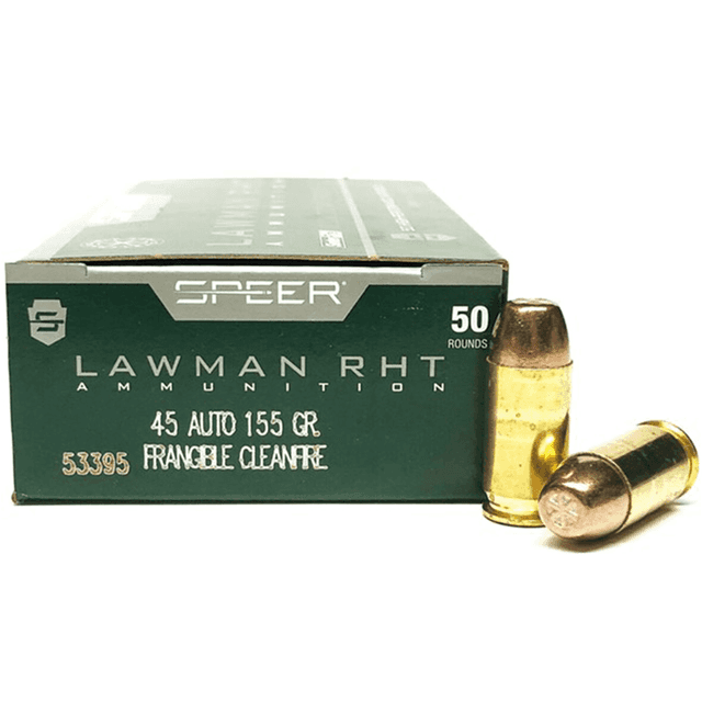 Speer Lawman RHT 45 Auto 155GR SinterFire Frangible Handgun Ammo Speer Lawman RHT 45 Auto 155GR SinterFire Frangible Handgun Ammo