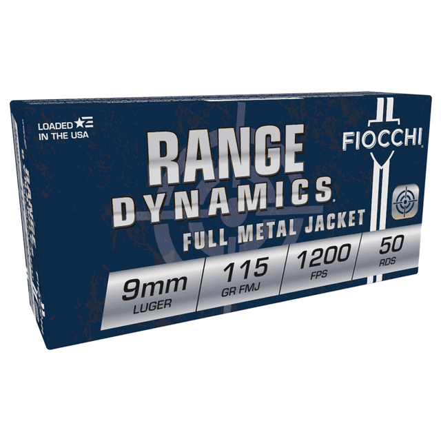Fiocchi 9AP Range Dynamics 9mm Luger 115 gr Full Metal Jacket 50 Per Box Fiocchi 9AP Range Dynamics 9mm Luger 115 gr Full Metal Jacket 50 Per Box