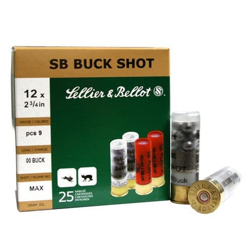Sellier & Bellot 12GA 00 Buckshot 2 3/4 SB12BSG Sellier & Bellot 12GA 00 Buckshot 2 3/4 SB12BSG