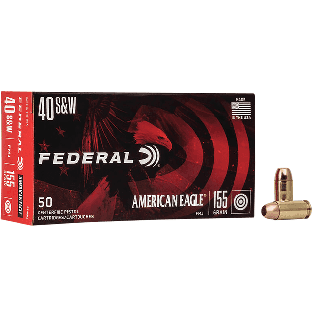 Federal AE40R2 American Eagle Handgun Ammo 40 S&W 155 gr Full Metal Jacket 50 Per Box Federal AE40R2 American Eagle Handgun Ammo 40 S&W 155 gr Full Metal Jacket 50 Per Box