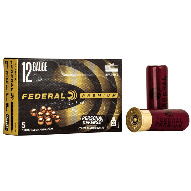 Federal PD13200 Premium Personal Defense Reduced Recoil 12 Gauge 2.75" 9 Pellets 00 Buck Shot 5 Per Box Federal PD13200 Premium Personal Defense Reduced Recoil 12 Gauge 2.75" 9 Pellets 00 Buck Shot 5 Per Box