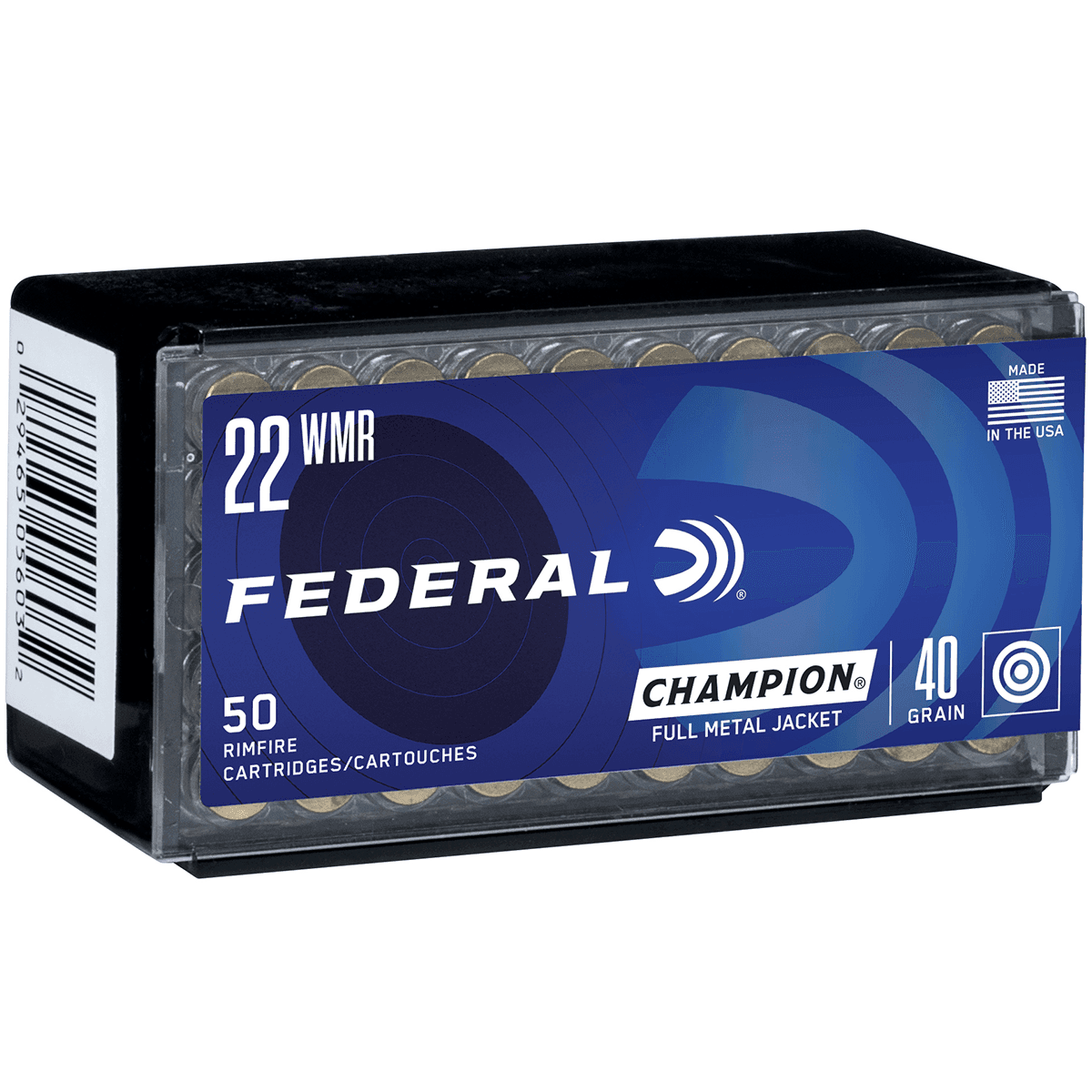 Federal 22 WMR 40 gr FMJ 50rd Box Rimfire Ammo Federal 22 WMR 40 gr FMJ 50rd Box Rimfire Ammo