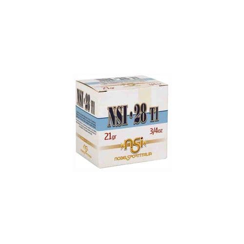 NSI 28Ga 2 3/4” 21Gr Shotshells T1 Sport 25rd Box 7 1/2shot NSI 28Ga 2 3/4” 21Gr Shotshells T1 Sport 25rd Box 7 1/2shot