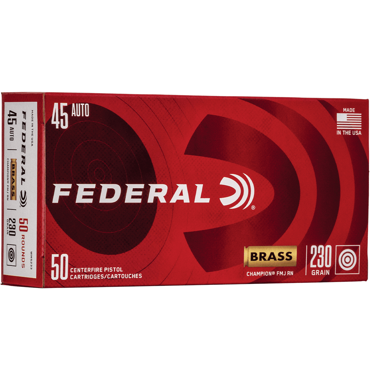 Federal Champion Target Ammunition 45 ACP 230 Grain Full Metal Jacket Box Handgun Ammo Federal Champion Target Ammunition 45 ACP 230 Grain Full Metal Jacket Box Handgun Ammo