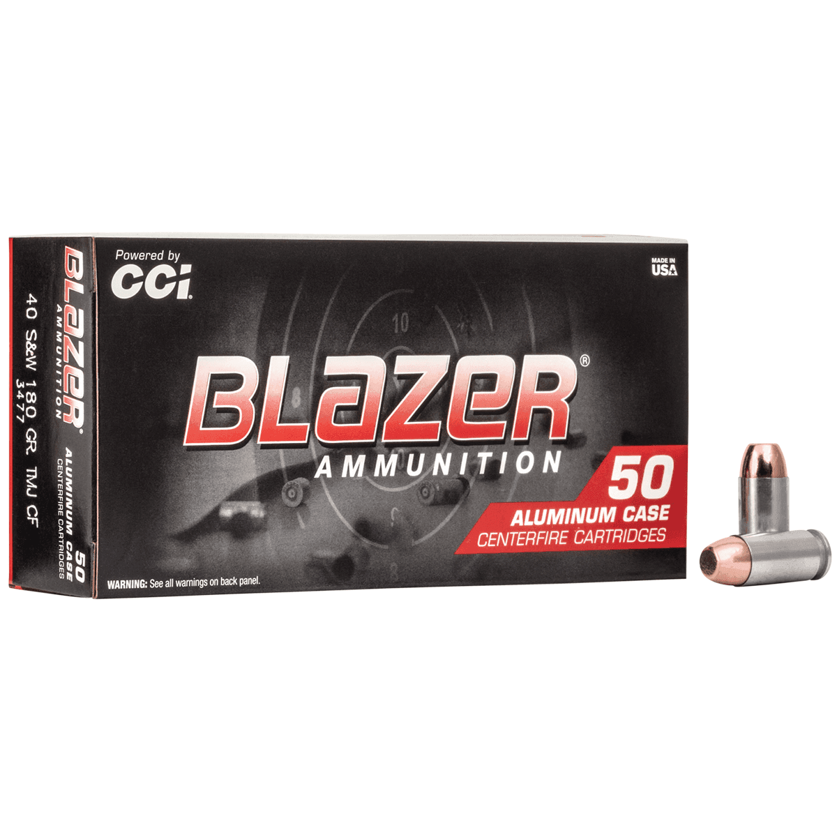 Blazer 40 S&W 180gr TMJ Clean-Fire Lead Free 50rds Blazer 40 S&W 180gr TMJ Clean-Fire Lead Free 50rds