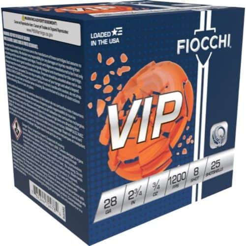 Fiocchi 28VIP8 Exacta Target VIP 28 Gauge 2.75" 3/4 oz 8 Shot 25 Per Box Fiocchi 28VIP8 Exacta Target VIP 28 Gauge 2.75" 3/4 oz 8 Shot 25 Per Box