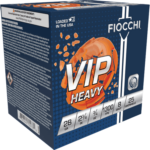 Fiocchi 28VIPH8 28Ga 2-3/4" 8 Shot 3/4oz 25 Shells VIP Heavy Fiocchi 28VIPH8 28Ga 2-3/4" 8 Shot 3/4oz 25 Shells VIP Heavy