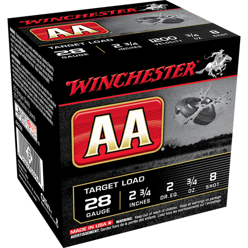Winchester AA288 Target Load 28 GA. - 2 IN Shotshells, 2 DR EQ, OZ, 8 Shot Winchester AA288 Target Load 28 GA. - 2 IN Shotshells, 2 DR EQ, OZ, 8 Shot