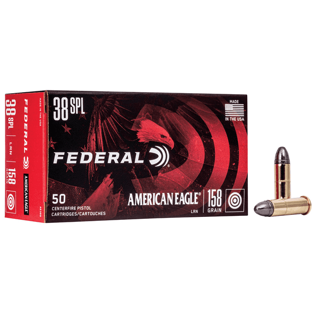 Federal .38 Special American Eagle 158 Grain Lead Round Nose Ammunition (50 Rounds) Federal .38 Special American Eagle 158 Grain Lead Round Nose Ammunition (50 Rounds)