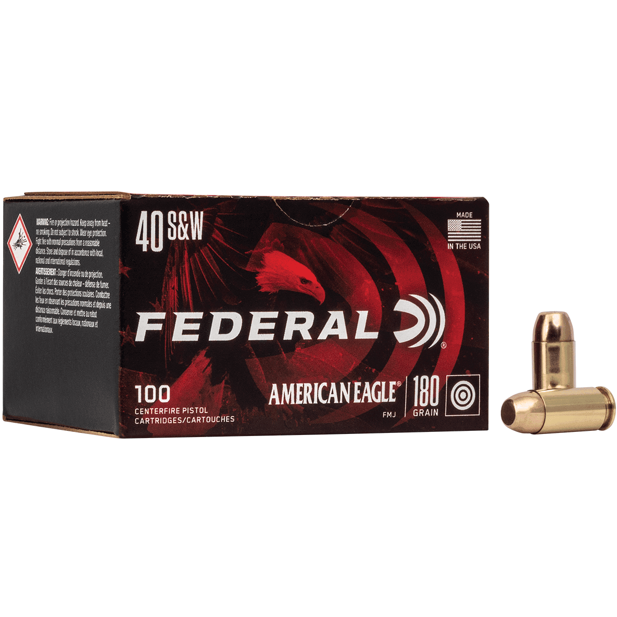 Federal 40 S&W 180 gr Full Metal Jacket 100 Per Box Bulk Pack Handgun Ammo Federal 40 S&W 180 gr Full Metal Jacket 100 Per Box Bulk Pack Handgun Ammo