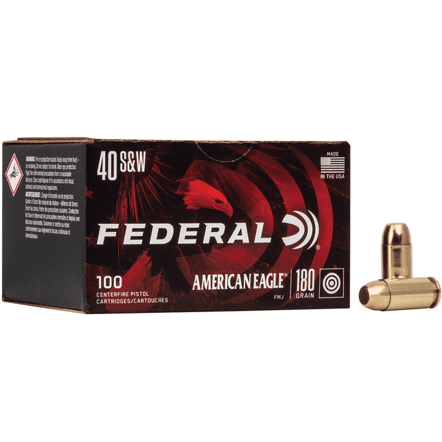 Federal 40 S&W 180 gr Full Metal Jacket 100 Per Box Bulk Pack Handgun Ammo Federal 40 S&W 180 gr Full Metal Jacket 100 Per Box Bulk Pack Handgun Ammo