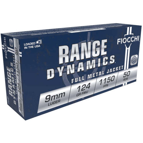 Fiocchi Range Dynamics 9mm Luger 124 Gr 1150FPS 50rds 9APB Fiocchi Range Dynamics 9mm Luger 124 Gr 1150FPS 50rds 9APB