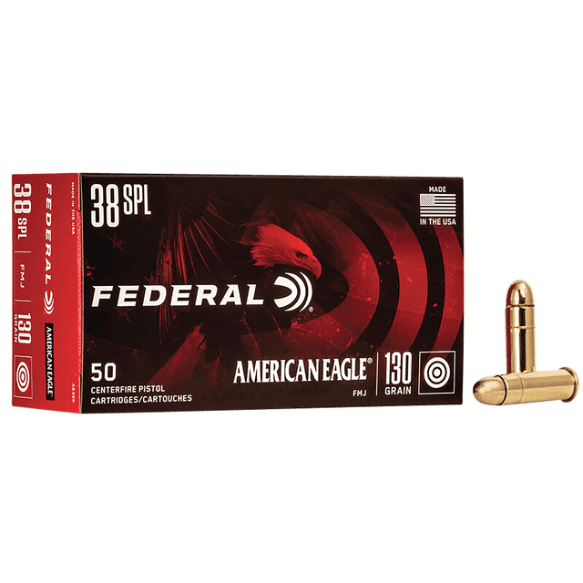 Federal AE38K American Eagle Handgun 38 Special 130 gr Full Metal Jacket Federal AE38K American Eagle Handgun 38 Special 130 gr Full Metal Jacket