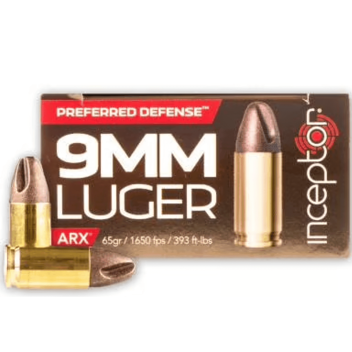 Inceptor ARX 9mm Luger 65Gr Preferred Defense Ammunition (25 Rounds) Inceptor ARX 9mm Luger 65Gr Preferred Defense Ammunition (25 Rounds)