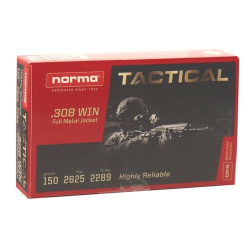 Norma Tactical 308 Win - FMJ - 150gr - 20rd Norma Tactical 308 Win - FMJ - 150gr - 20rd