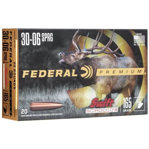 Federal Premium Swift Scirocco II 30-06 Springfield 165 Grain Ammunition (20 Rounds) Federal Premium Swift Scirocco II 30-06 Springfield 165 Grain Ammunition (20 Rounds)