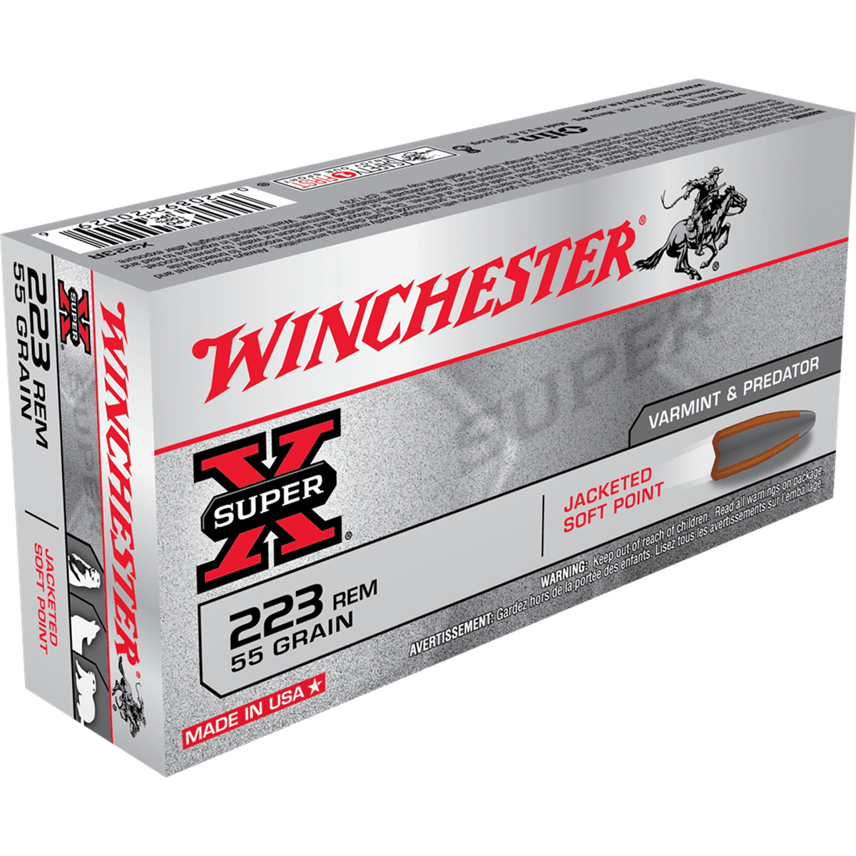 Winchester Ammo X223R Super X 223 Rem 55 gr Jacketed Soft Point 20 Per Box Winchester Ammo X223R Super X 223 Rem 55 gr Jacketed Soft Point 20 Per Box