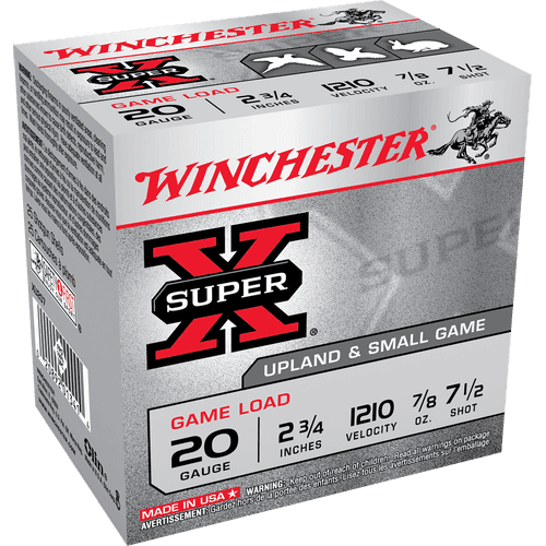 Winchester Ammo Super X Game Load 20 Gauge 2.75" 7/8 oz 7.5 Shot - XU207 Winchester Ammo Super X Game Load 20 Gauge 2.75" 7/8 oz 7.5 Shot - XU207