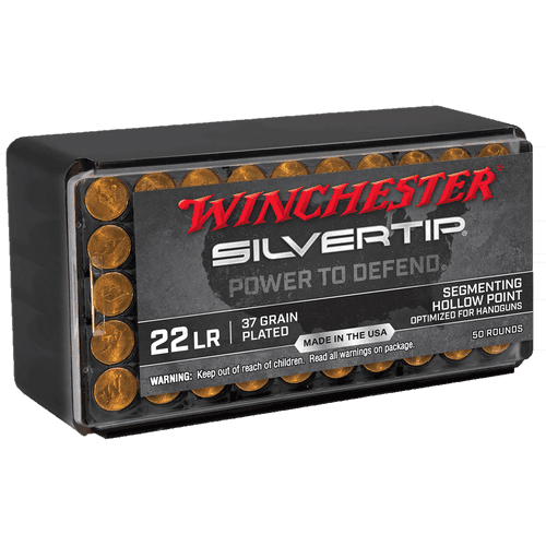 Winchester Ammo Silvertip 22 LR 37 gr Silvertip Hollow Point 50 Per Box/ 40 Case - W22LRST Winchester Ammo Silvertip 22 LR 37 gr Silvertip Hollow Point 50 Per Box/ 40 Case - W22LRST