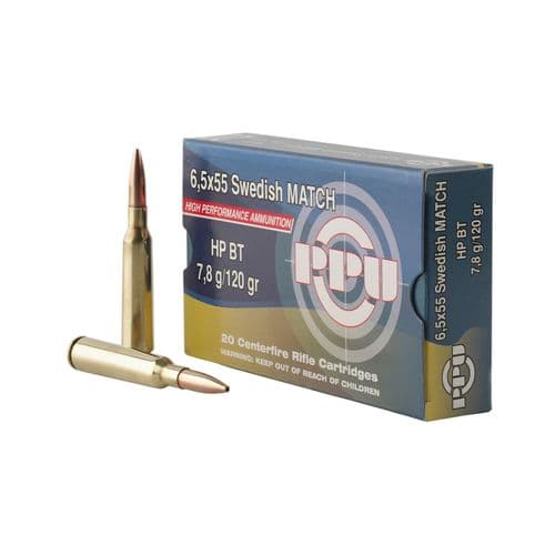 PPU Match 6.5x55 Swedish 120 gr Hollow Point Boat Tail - PPM6 PPU Match 6.5x55 Swedish 120 gr Hollow Point Boat Tail - PPM6