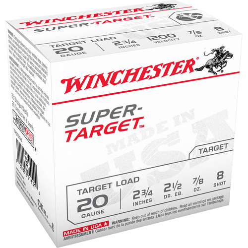 Winchester Ammo Super-Target 20 Gauge 2.75" 7/8 oz 8 Shot 25 Per Box/ 10 Case Winchester Ammo Super-Target 20 Gauge 2.75" 7/8 oz 8 Shot 25 Per Box/ 10 Case