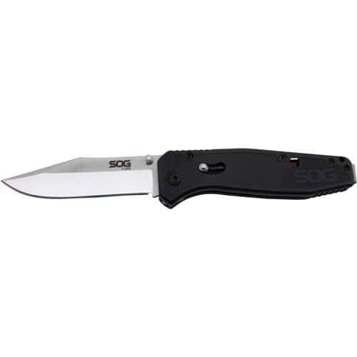 SOG Flare Assisted Folding Knife GRN Handle Black SOG Flare Assisted Folding Knife GRN Handle Black