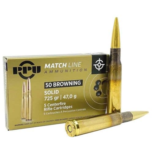 PPU Match 50 BMG 725 gr Full Metal Jacket Solid - PPM50 PPU Match 50 BMG 725 gr Full Metal Jacket Solid - PPM50