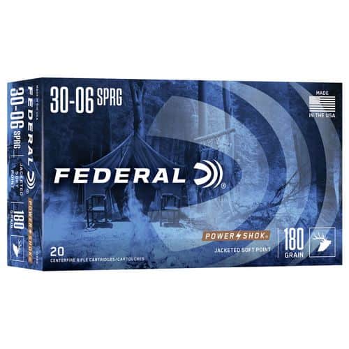 Federal Power-Shok Ammunition 30-06 Springfield 180 Grain Soft Point Box of 20 Federal Power-Shok Ammunition 30-06 Springfield 180 Grain Soft Point Box of 20