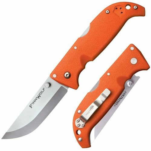 Cold Steel CS20NPJ Finn Wolf 3.50" Folding Straight Back Plain Satin Polished AUS-8A SS Blade/Blaze Orange Griv-Ex Handle Includes Pocket Clip Cold Steel CS20NPJ Finn Wolf 3.50" Folding Straight Back Plain Satin Polished AUS-8A SS Blade/Blaze Orange Griv-Ex Handle Includes Pocket Clip