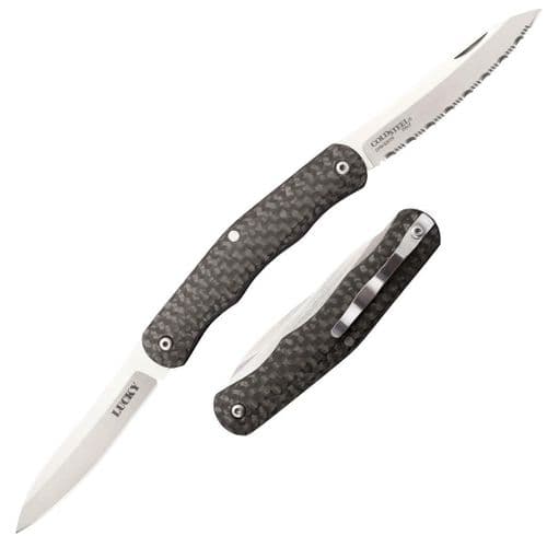 Cold Steel CS54VPN Lucky 2.63" Folding Plain/Serrated S35VN SS Blade/Black Carbon Fiber Handle Includes Pocket Clip Cold Steel CS54VPN Lucky 2.63" Folding Plain/Serrated S35VN SS Blade/Black Carbon Fiber Handle Includes Pocket Clip