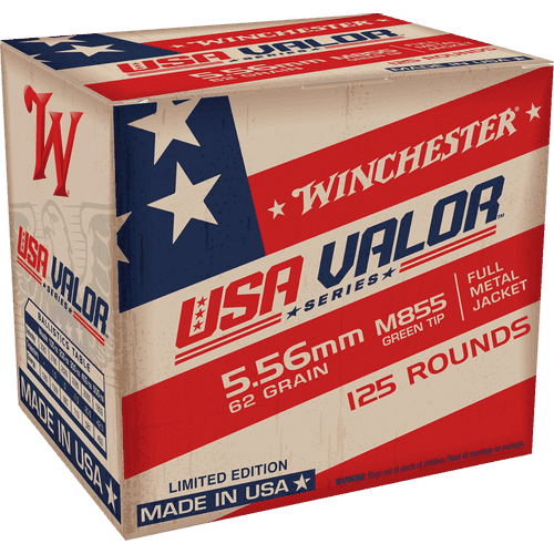 Winchester USA Valor Brass 5.56 NATO 62Gr 125Rd Box USA855125 Winchester USA Valor Brass 5.56 NATO 62Gr 125Rd Box USA855125