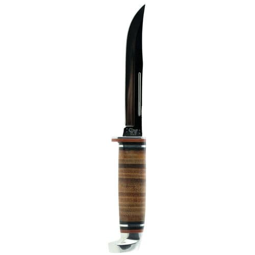 Case 381 Utility Hunter 5" Fixed Clip Point Plain Mirror Polished Tru-Sharp SS Blade/4.50" Grooved Leather Handle Includes Sheath Case 381 Utility Hunter 5" Fixed Clip Point Plain Mirror Polished Tru-Sharp SS Blade/4.50" Grooved Leather Handle Includes Sheath