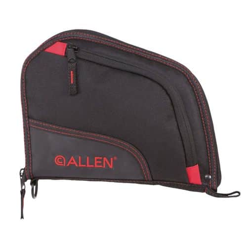 Allen 7738 Auto-Fit Handgun Case 9" Black Endura with Red Trim, Foam Padding, Knit Lining, Mag Sleeve, Storage Pocket & Lockable Zipper Allen 7738 Auto-Fit Handgun Case 9" Black Endura with Red Trim, Foam Padding, Knit Lining, Mag Sleeve, Storage Pocket & Lockable Zipper