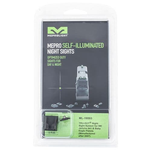 Meprolight USA 195933101 Mepro Tru-Dot Fixed Sights Self-Illuminated Green Tritium Front & Rear with Black Frame for Jericho 941 Meprolight USA 195933101 Mepro Tru-Dot Fixed Sights Self-Illuminated Green Tritium Front & Rear with Black Frame for Jericho 941