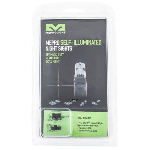 Meprolight USA 102423101 Mepro Tru-Dot Fixed Sights Self-Illuminated Green Tritium Front & Rear with Black Frame for Bersa Thunder 380 Meprolight USA 102423101 Mepro Tru-Dot Fixed Sights Self-Illuminated Green Tritium Front & Rear with Black Frame for Bersa Thunder 380