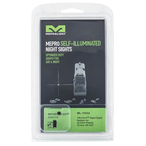 Meprolight USA 102223107 Mepro Tru-Dot Fixed Sights Front Sight Green Tritium with Black Frame For Glock 20,21,29,30,36,40,41 Meprolight USA 102223107 Mepro Tru-Dot Fixed Sights Front Sight Green Tritium with Black Frame For Glock 20,21,29,30,36,40,41