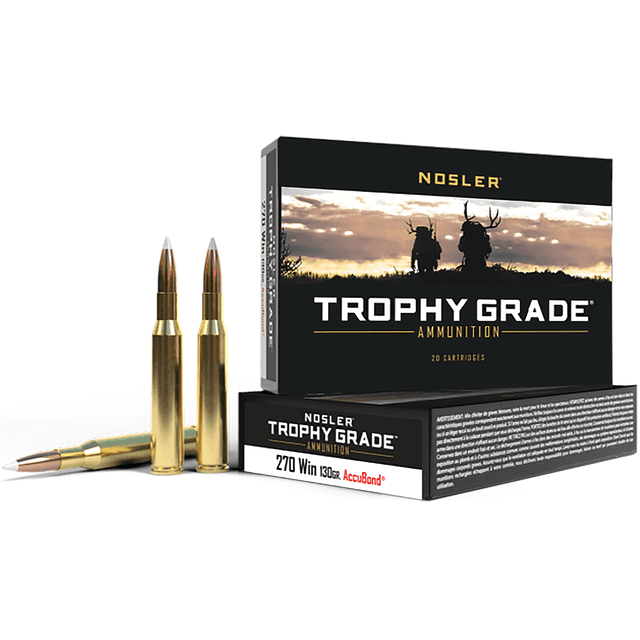 Nosler Trophy Grade 270 Win 130 gr Nosler AccuBond 20 Per Box Nosler Trophy Grade 270 Win 130 gr Nosler AccuBond 20 Per Box