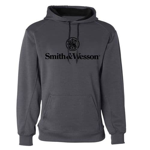 Smith and Wesson Black Logo Performance Fleece/Sweatshirt in Charcoal Smith and Wesson Black Logo Performance Fleece/Sweatshirt in Charcoal