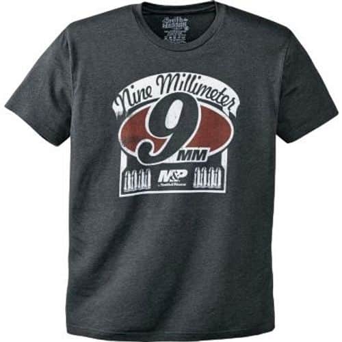 Smith and Wesson M&P 9mm Fasion Tee in Black Heather Smith and Wesson M&P 9mm Fasion Tee in Black Heather